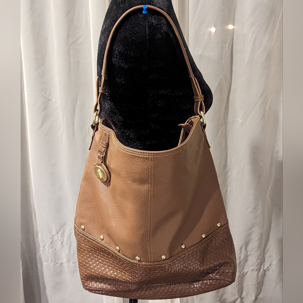 Xoxo Brown Studded Shoulder Bag